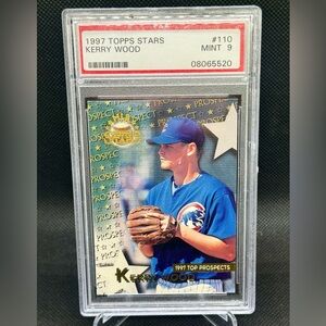 1997 Topps Stars Kerry Wood Top Prospect Card. PSA 9.